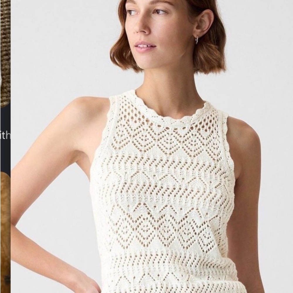 Sleeveless Crochet Knit Tank Top